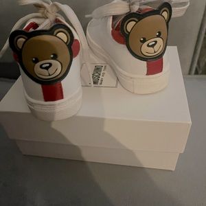 Moschino toddler TEDDY PATCH CALFSKIN SNEAKER